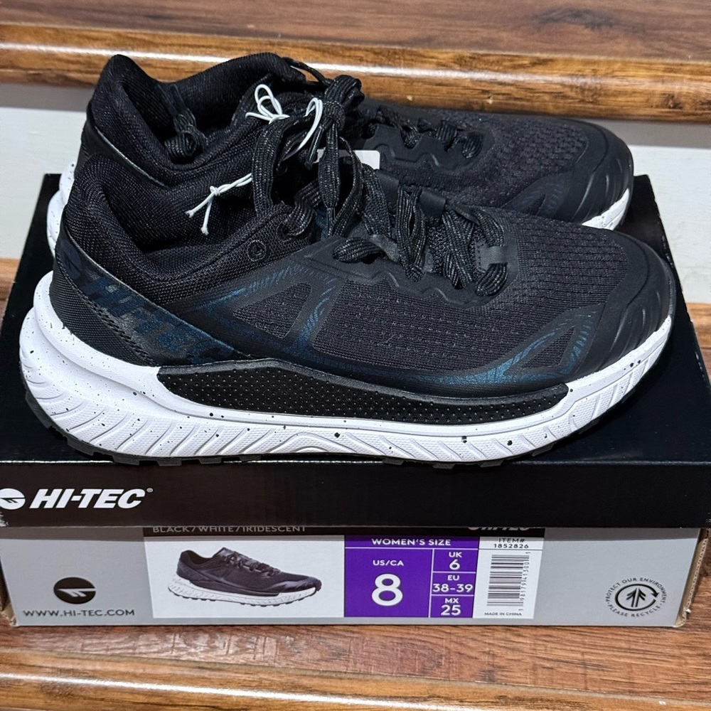 Hi Tec Ladies' Size 8 Lace-up Trail Shoes Sneakers, Black